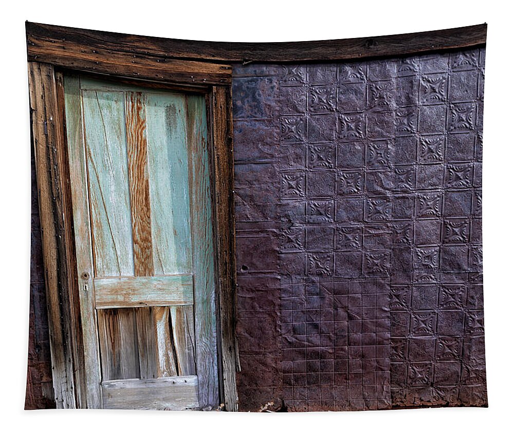 Bodie Tapestry featuring the photograph Rusted Tin Exterior in Bodie by Kathleen Bishop