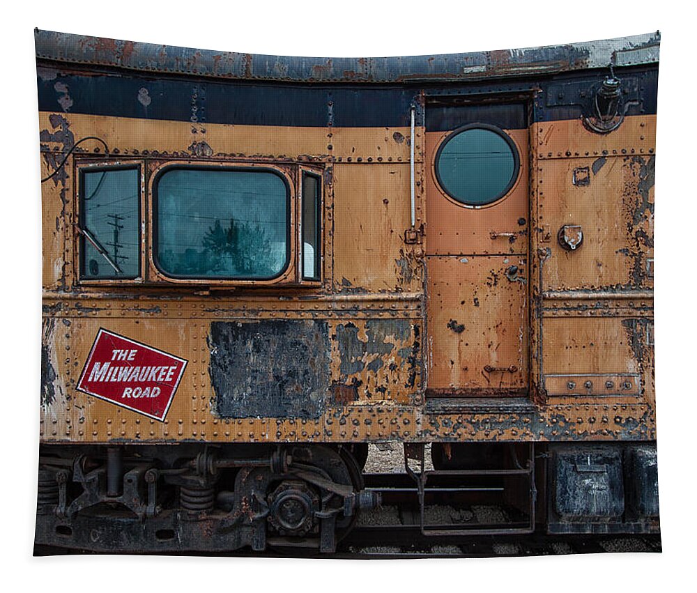 Train Tapestry featuring the photograph Rusty Milwaukee Road by Mike Burgquist