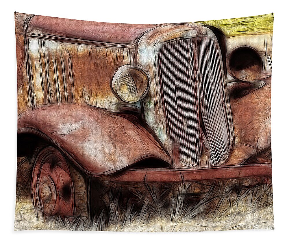 Rusty Old Chevy 2 Tapestry featuring the photograph Rusty Old Chevy 2 by Wes and Dotty Weber