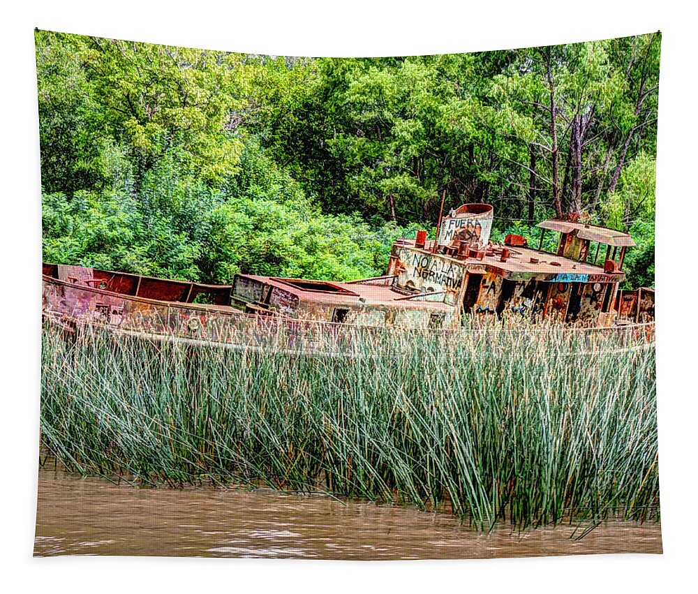 Photograph Tapestry featuring the photograph Rusty Ship by Richard Gehlbach