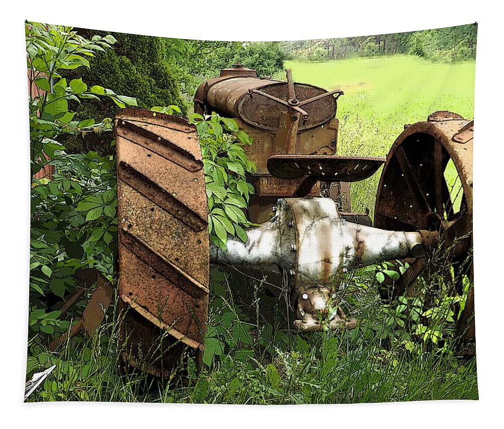 Rust Tapestry featuring the photograph Rusty Tractor 1 by Joyce Wasser