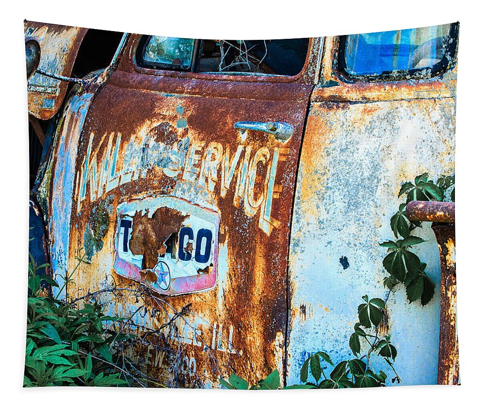 Antique Tapestry featuring the photograph Rusty Truck #2 by Ben Graham