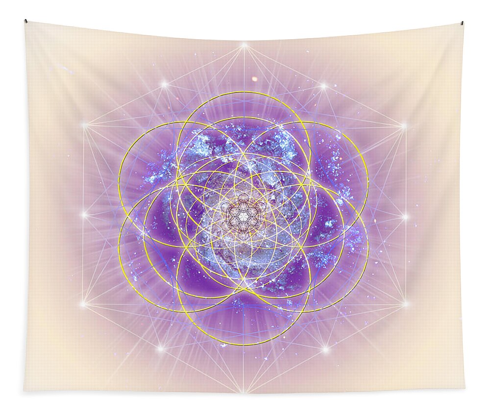 Endre Tapestry featuring the digital art Sacred Geometry 140 by Endre Balogh