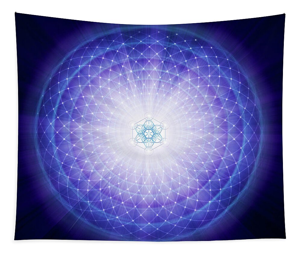 Endre Tapestry featuring the digital art Sacred Geometry 59 by Endre Balogh