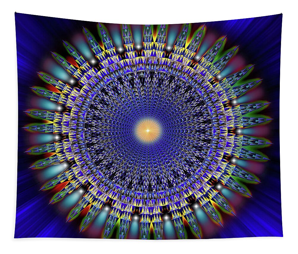 Endre Tapestry featuring the digital art Sacred Geometry 97 by Endre Balogh