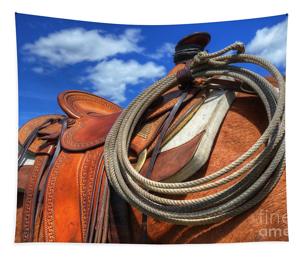  Horse Tapestry featuring the photograph Saddle Up by Bob Christopher