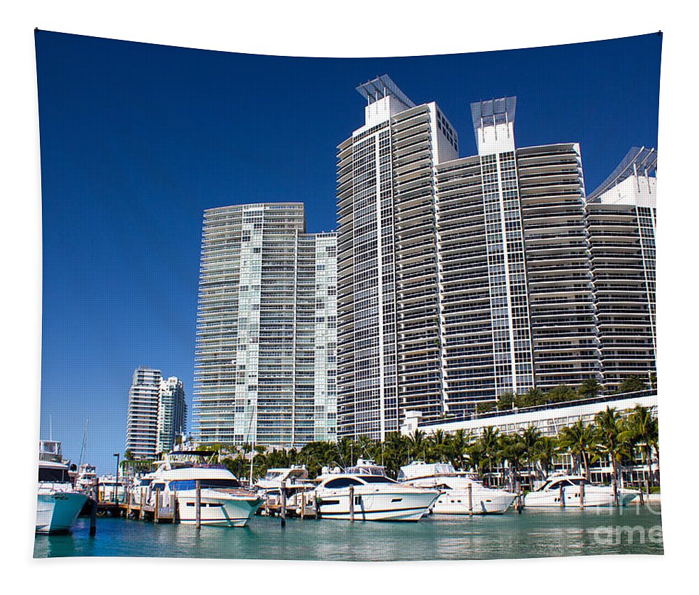 Port Tapestry featuring the photograph Miami Beach Marina Series 27 by Carlos Diaz