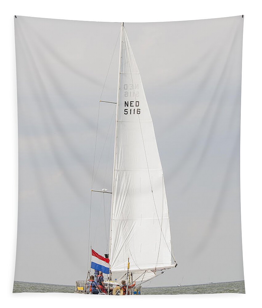 Big Tapestry featuring the photograph Sailing untill we meet the horizon by Patricia Hofmeester