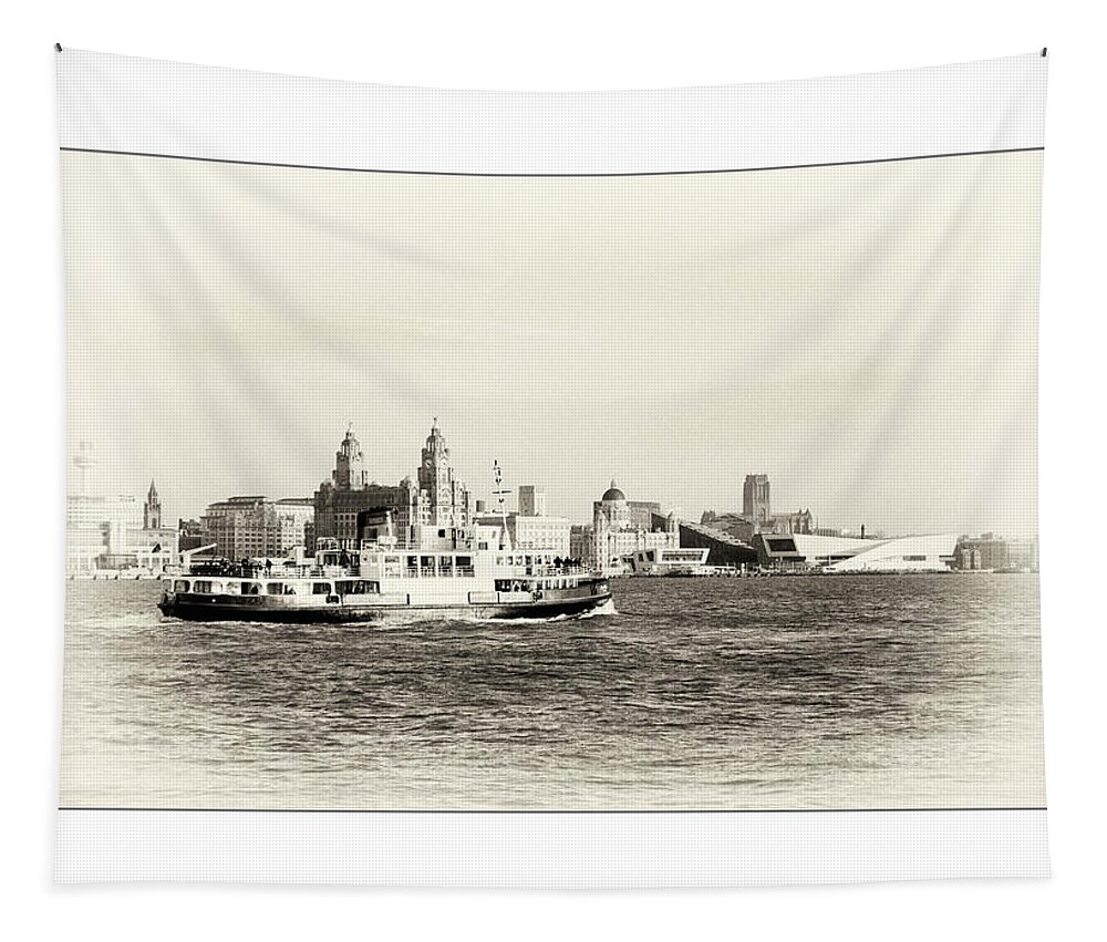  Tapestry featuring the photograph Sailing up the Mersey by Spikey Mouse Photography