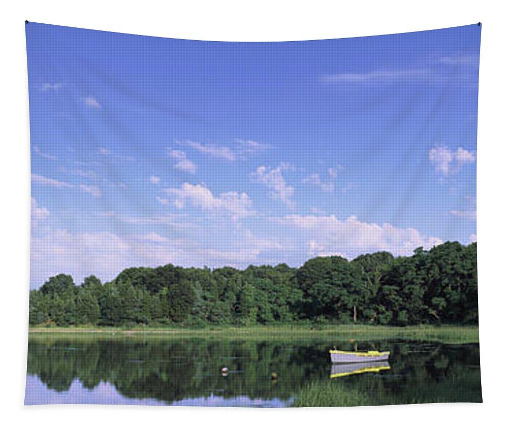 Photography Tapestry featuring the photograph Salt Pond In A Forest, Massachusetts by Panoramic Images