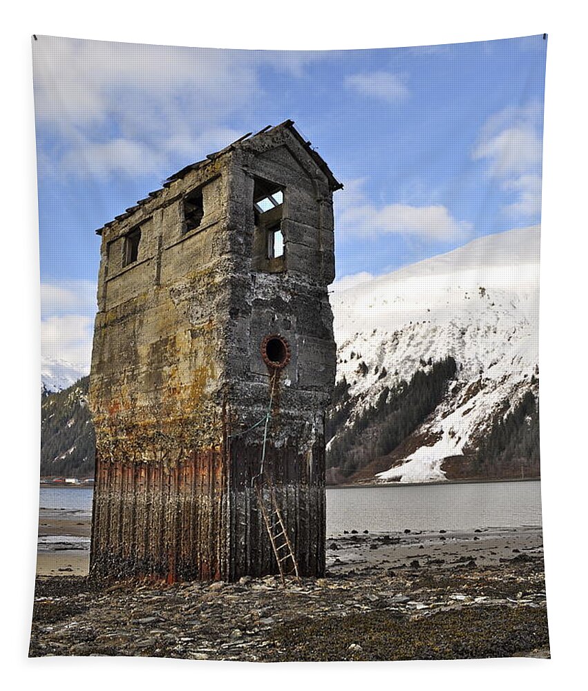 Pumphouse Tapestry featuring the photograph Saltwater Pump House by Cathy Mahnke