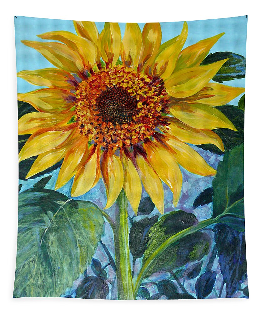Acrylic Painting Tapestry featuring the painting Salute the Sun by Susan Duda