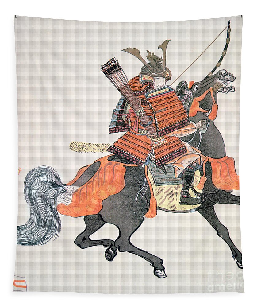 73i Japanese POSTER.Stylish Graphics.Samurai on Horse.Asian.Japan art 