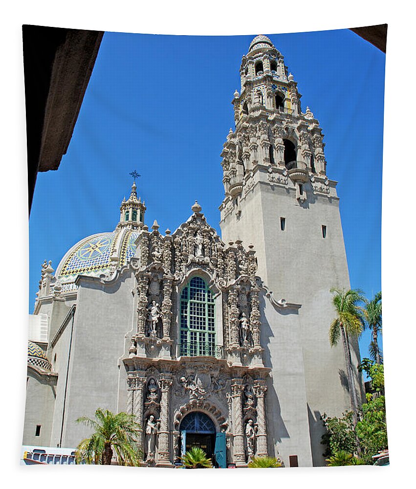 Claudia's Art Dream Tapestry featuring the photograph San Diego Museum Of Man by Claudia Ellis