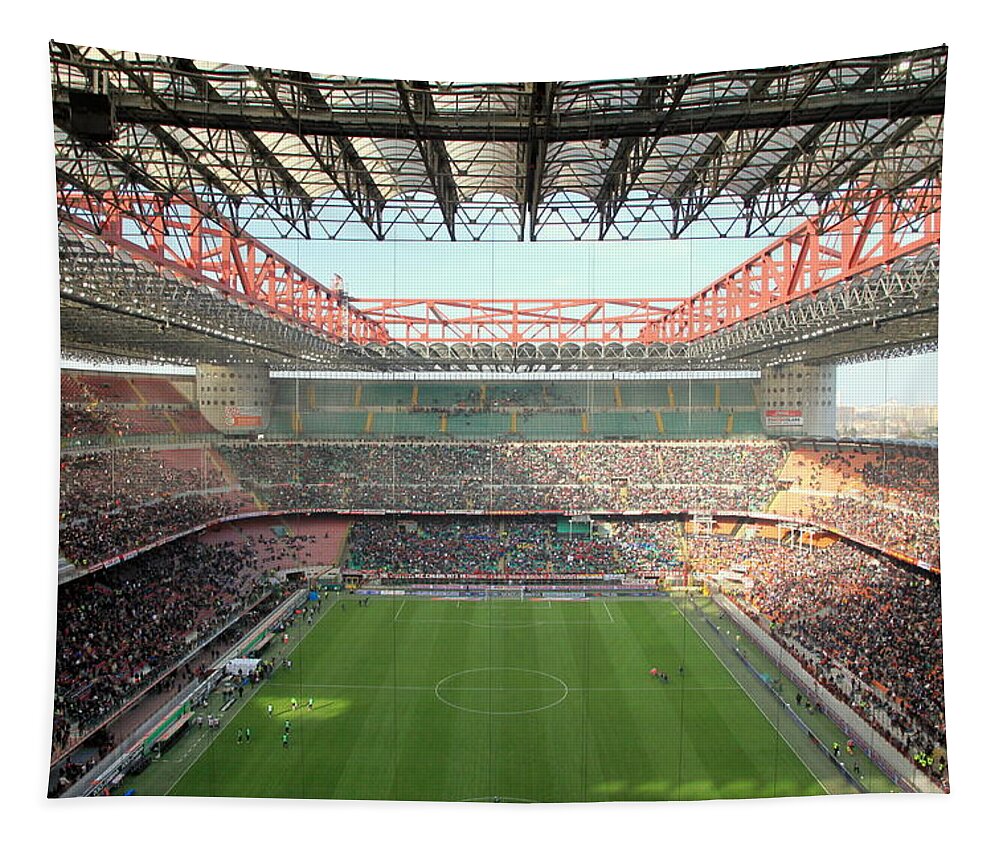 Milan Tapestry featuring the photograph San Siro Stadium by Valentino Visentini