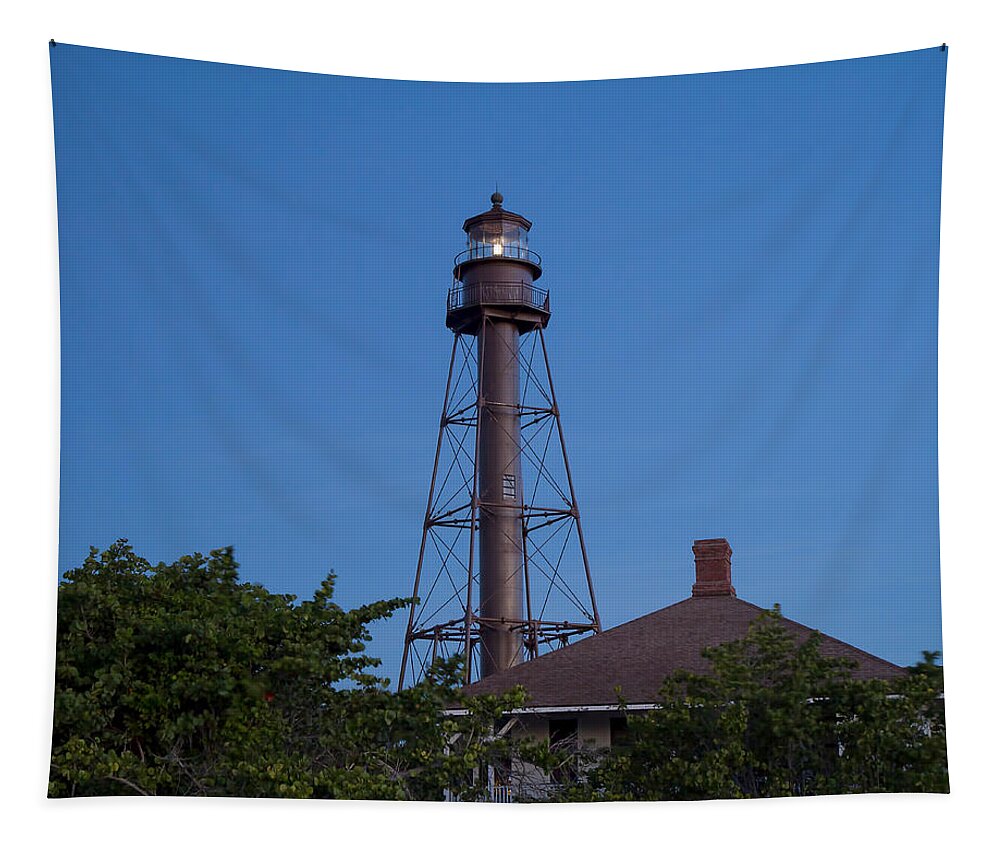 Lighthouse Tapestry featuring the photograph Sanibel Island Lighthouse by Kim Hojnacki
