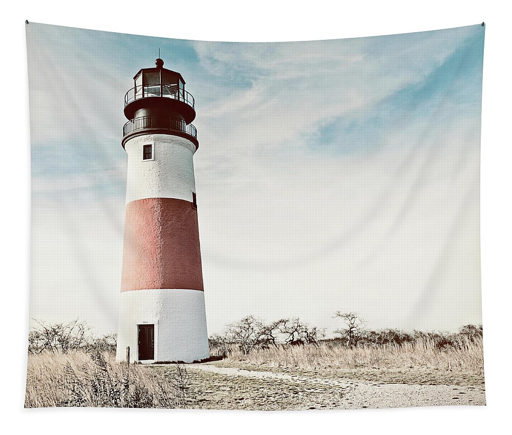 Nantucket Tapestry featuring the photograph Sankaty Head Lighthouse Nantucket by Marianne Campolongo