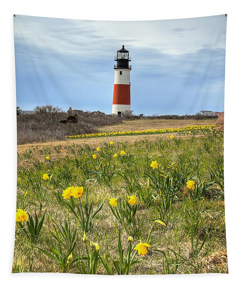 Lighthouse Tapestry featuring the photograph Sankaty Lighthouse Nantucket by Donna Doherty