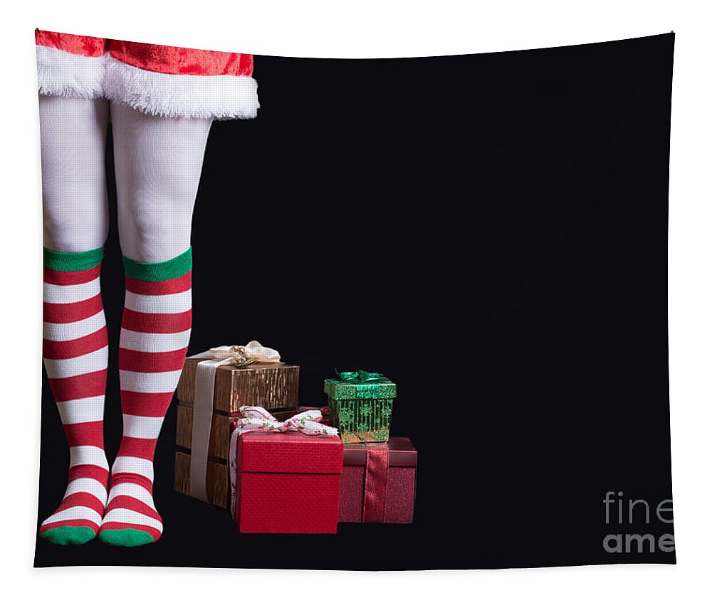 Card Tapestry featuring the photograph Santas Little Helper by Edward Fielding