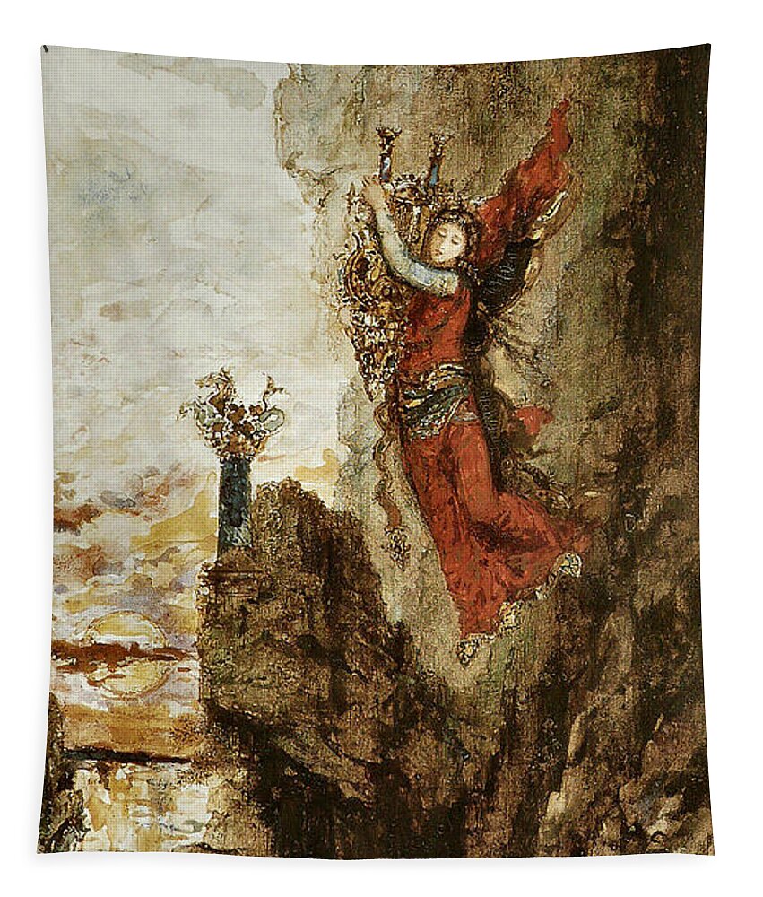 Gustave Moreau Tapestry featuring the painting Sappho in Lefkada by Gustave Moreau