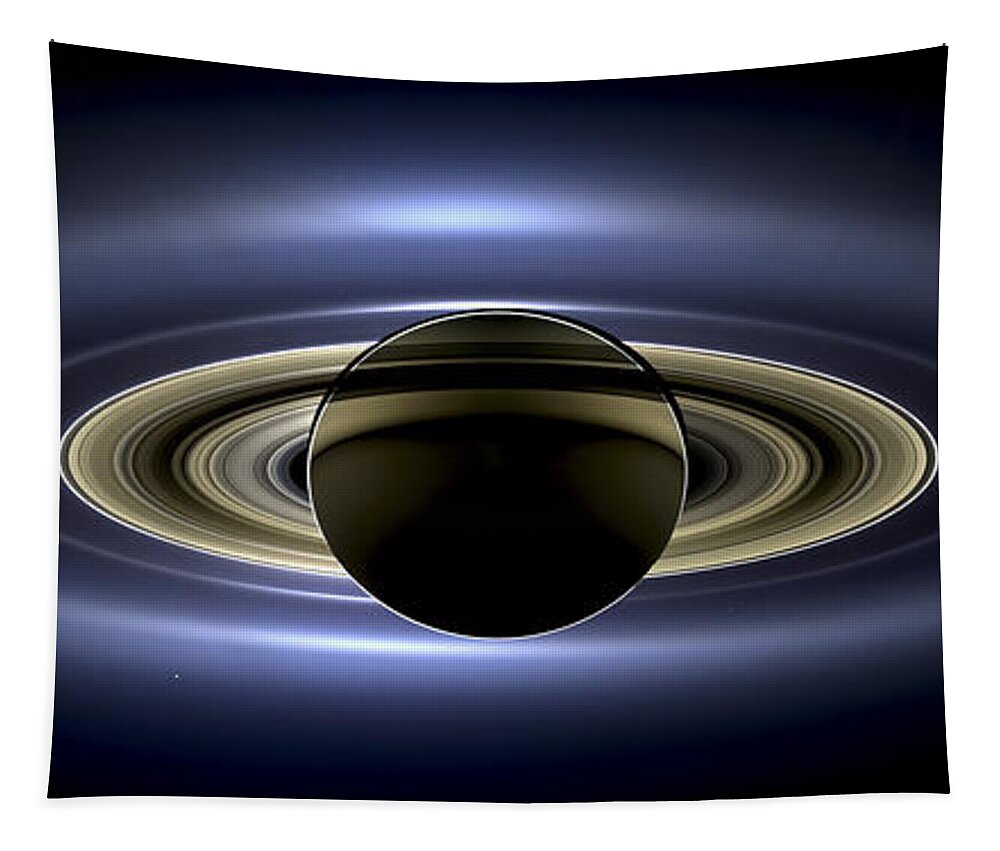 3scape Tapestry featuring the photograph Saturn Mosaic with Earth by Adam Romanowicz