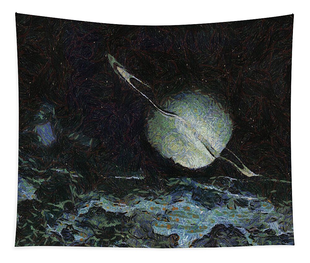 Planet Tapestry featuring the painting Saturn-y by Inspirowl Design