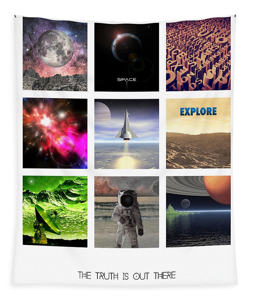 Space Tapestry featuring the digital art Scenes From Space 1 by Phil Perkins