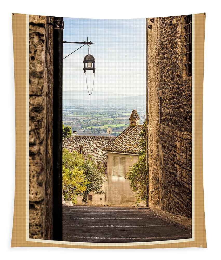 German Tapestry featuring the photograph Schone Feiertage with Valley Outside Assisi by Prints of Italy