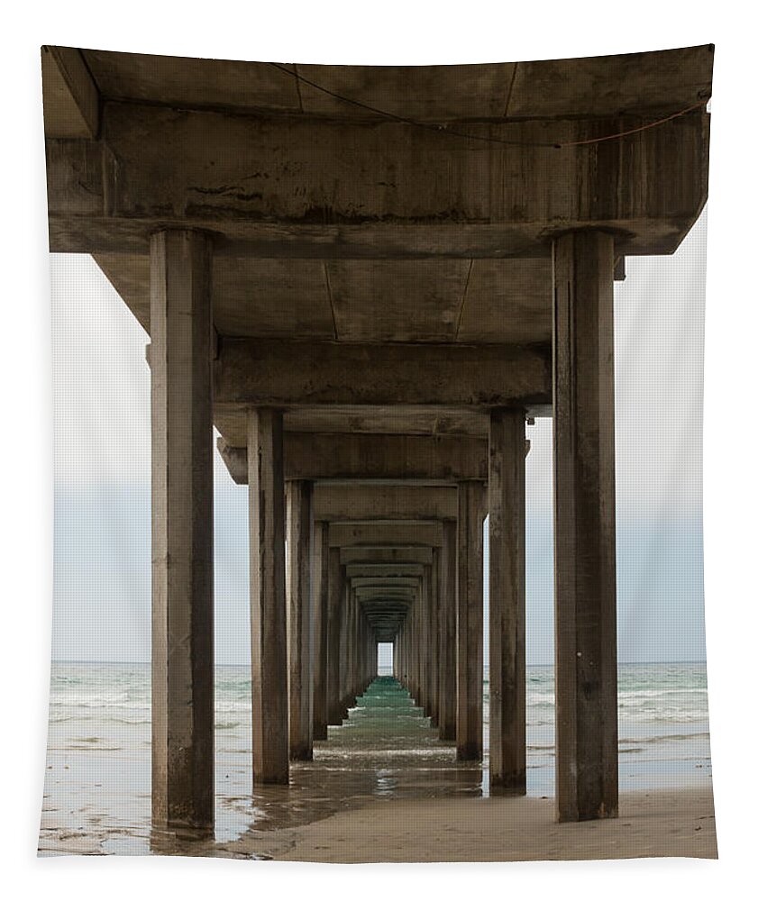 Scripps Pier Tapestry featuring the photograph Scripps Pier by Ana V Ramirez