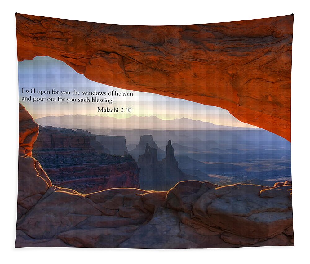 Scripture And Pictue Malachi 3 10 Tapestry featuring the photograph Scripture and Picture Malachi 3 10 by Ken Smith