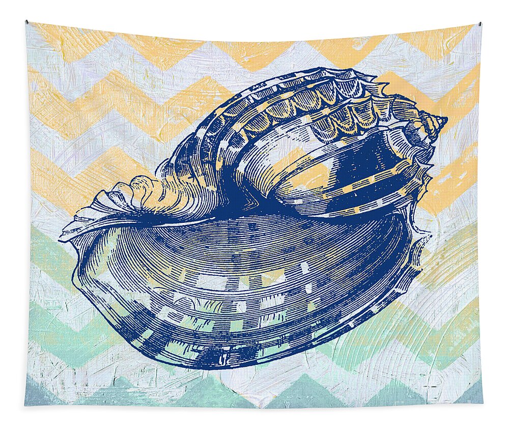 Digital Tapestry featuring the digital art Sea Shell-C by Jean Plout