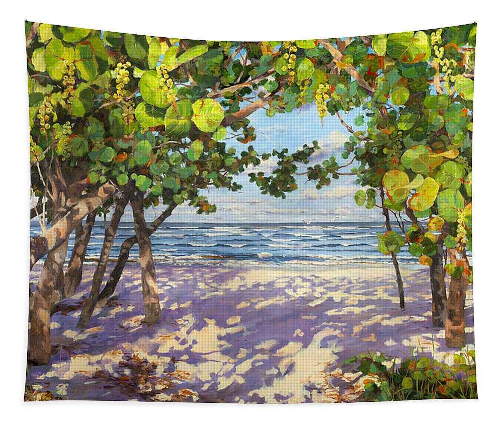 Sea Grapes Tapestry featuring the painting Sea Grape Delight by Carol McArdle