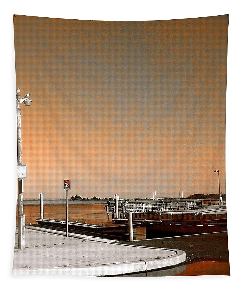 Wetlands Tapestry featuring the photograph Sea Gulls Watching Over the Wetlands in orange by Chris W Photography AKA Christian Wilson