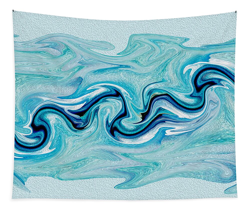 Abstract Tapestry featuring the digital art Sea Serpent by Stephanie Grant