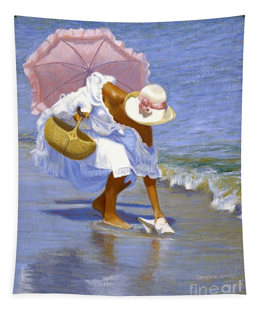 Fair Woman Tapestry featuring the painting Sea Shell Pink by Candace Lovely
