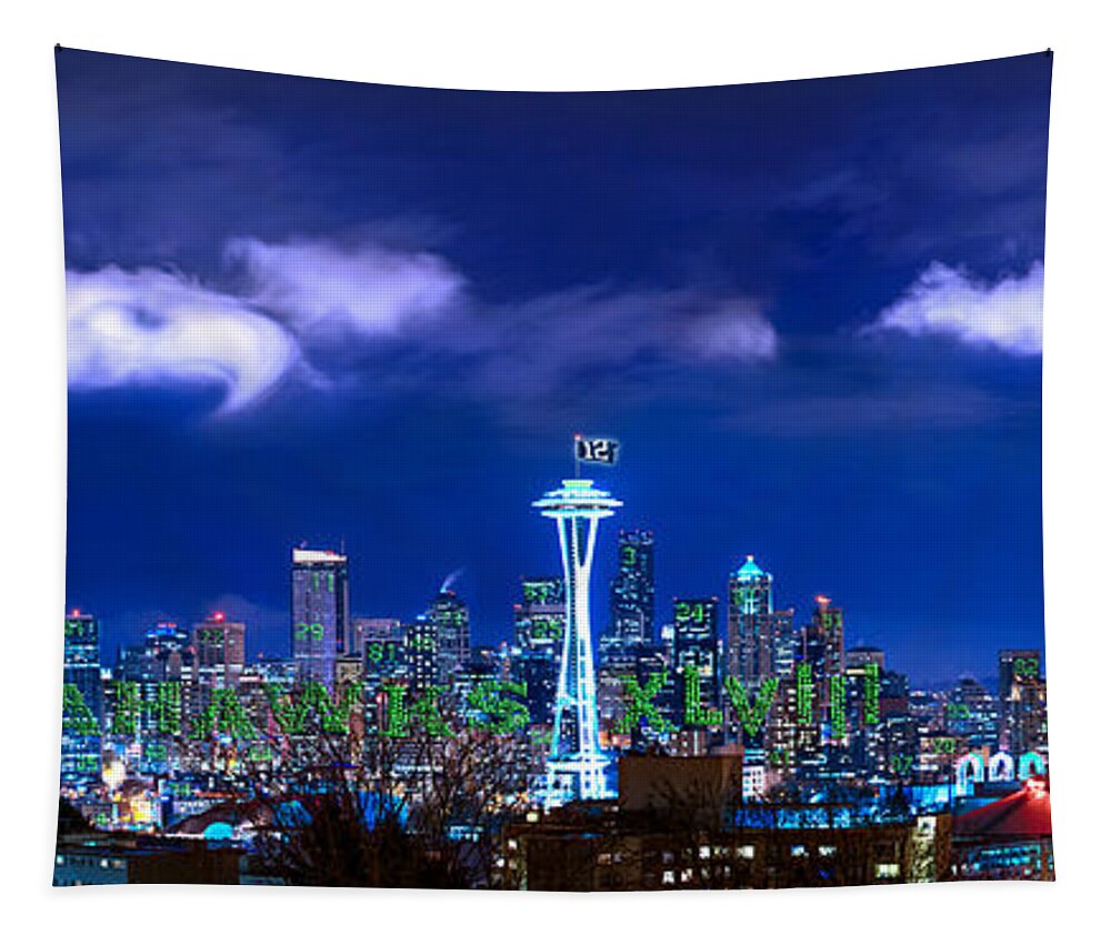 Superbowl Tapestry featuring the photograph Seahawks XLVIII by Lori Grimmett
