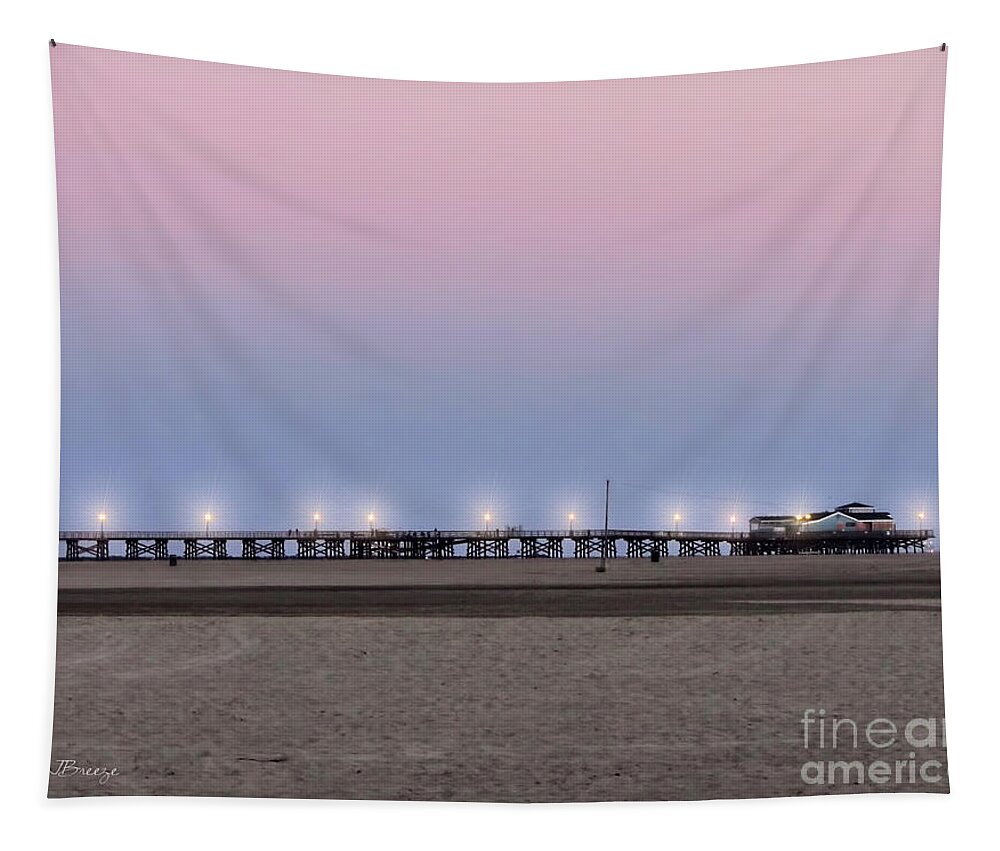 Seal Beach Tapestry featuring the photograph Seal Beach Pier at Sunrise by Jennie Breeze