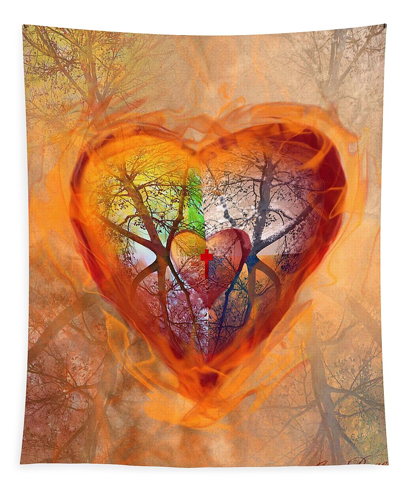 Season Of The Heart Tapestry featuring the digital art Season of the Heart by Jennifer Page