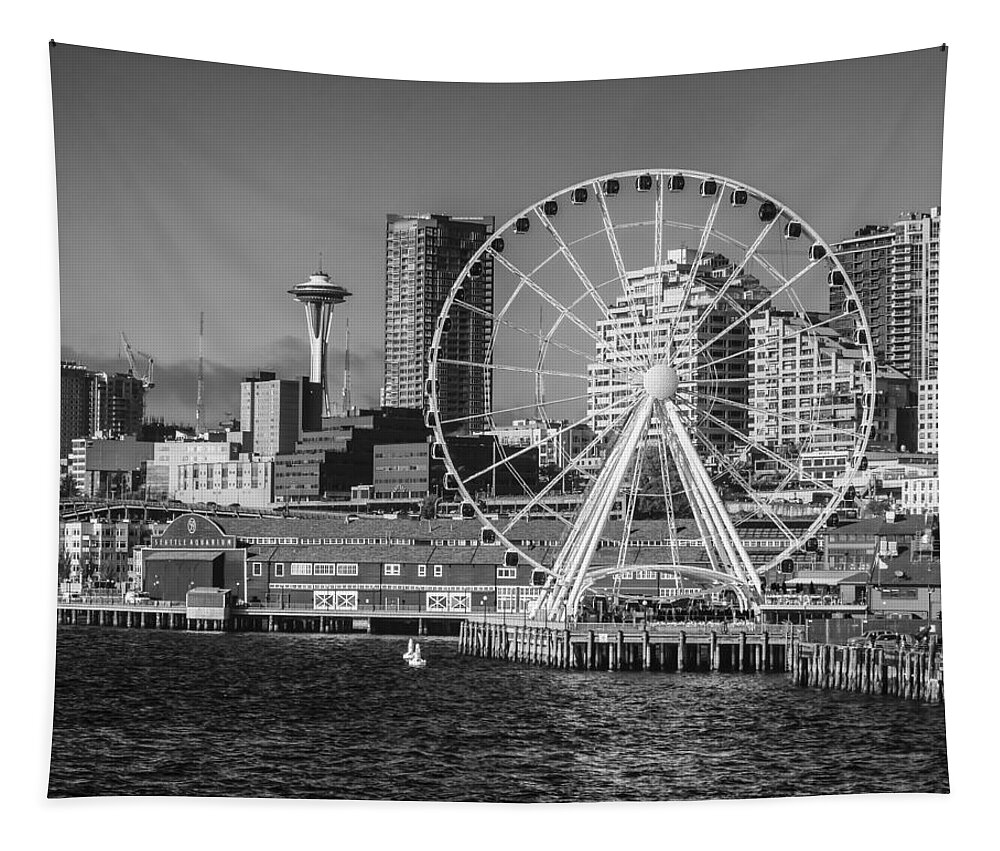 Great Tapestry featuring the photograph Seattle's Great Wheel by Kyle Wasielewski
