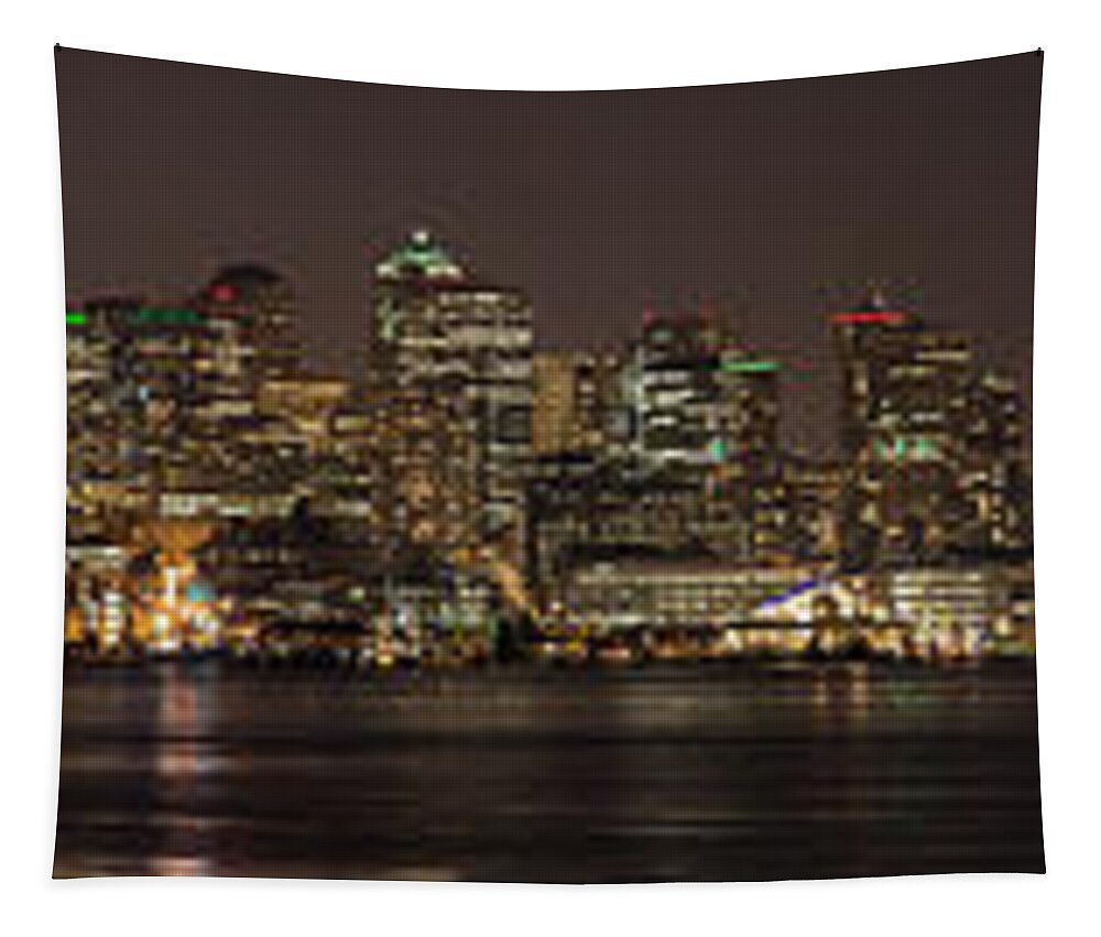 Seattle Tapestry featuring the photograph Seattle Lake Union Winter Reflection by Mike Reid