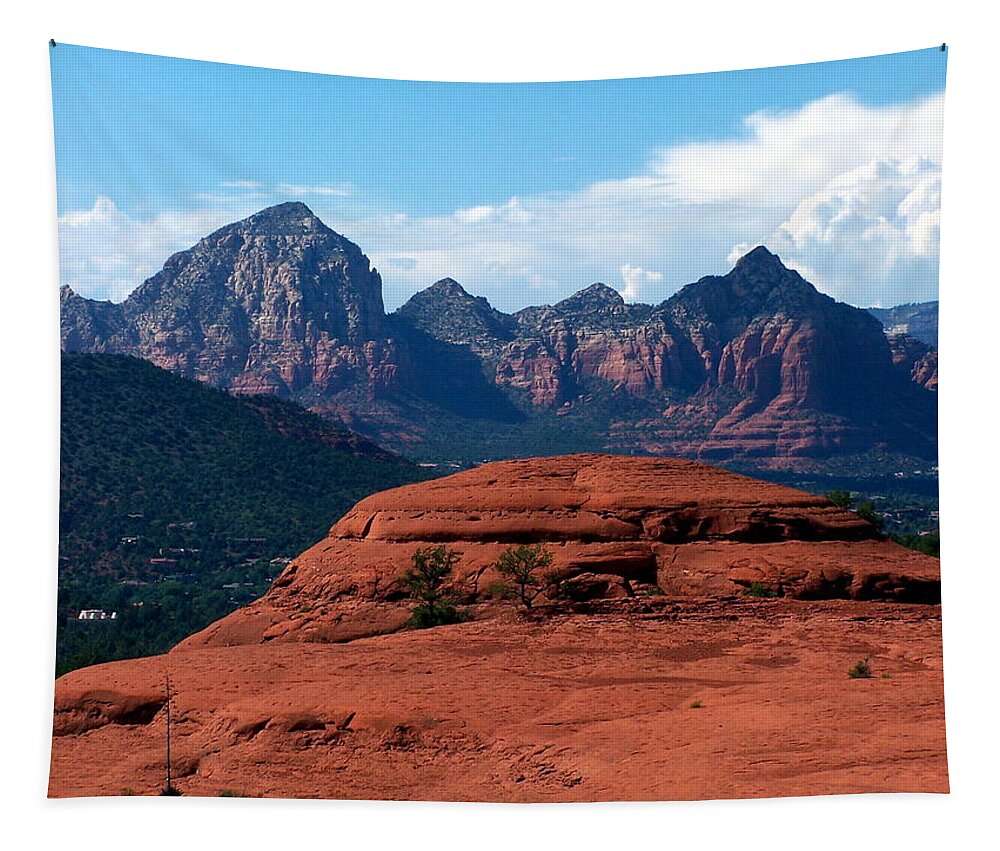 Red Tapestry featuring the photograph Sedona-13 by Dean Ferreira