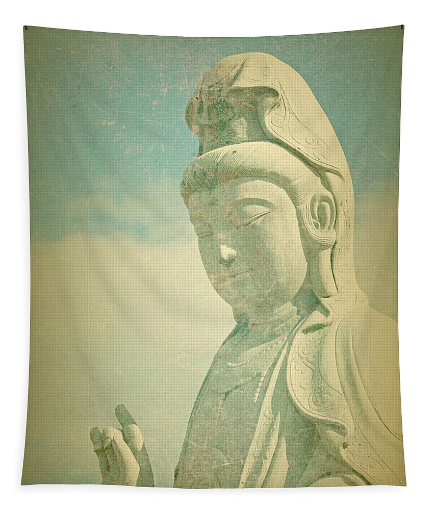 Serenity Tapestry featuring the photograph Serenity Now Buddhist Statue by Peggy Collins
