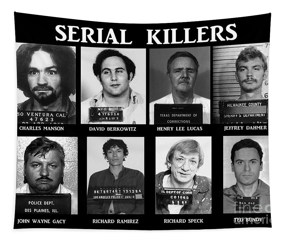 Paul Ward Tapestry featuring the photograph Serial Killers - Public Enemies by Paul Ward