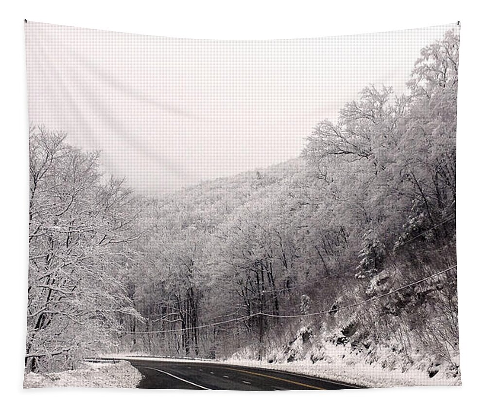 Taconic Hills Tapestry featuring the photograph Settled Snow by Kristin Hatt