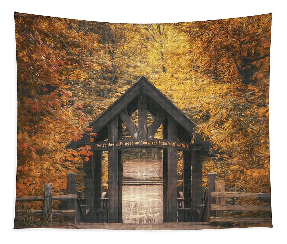 Forest Tapestry featuring the photograph Seven Bridges Trail Head by Scott Norris