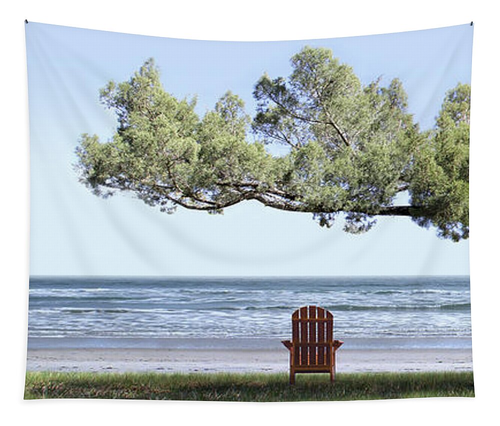 Shade Tree Tapestry featuring the photograph Shade Tree Panoramic by Mike McGlothlen
