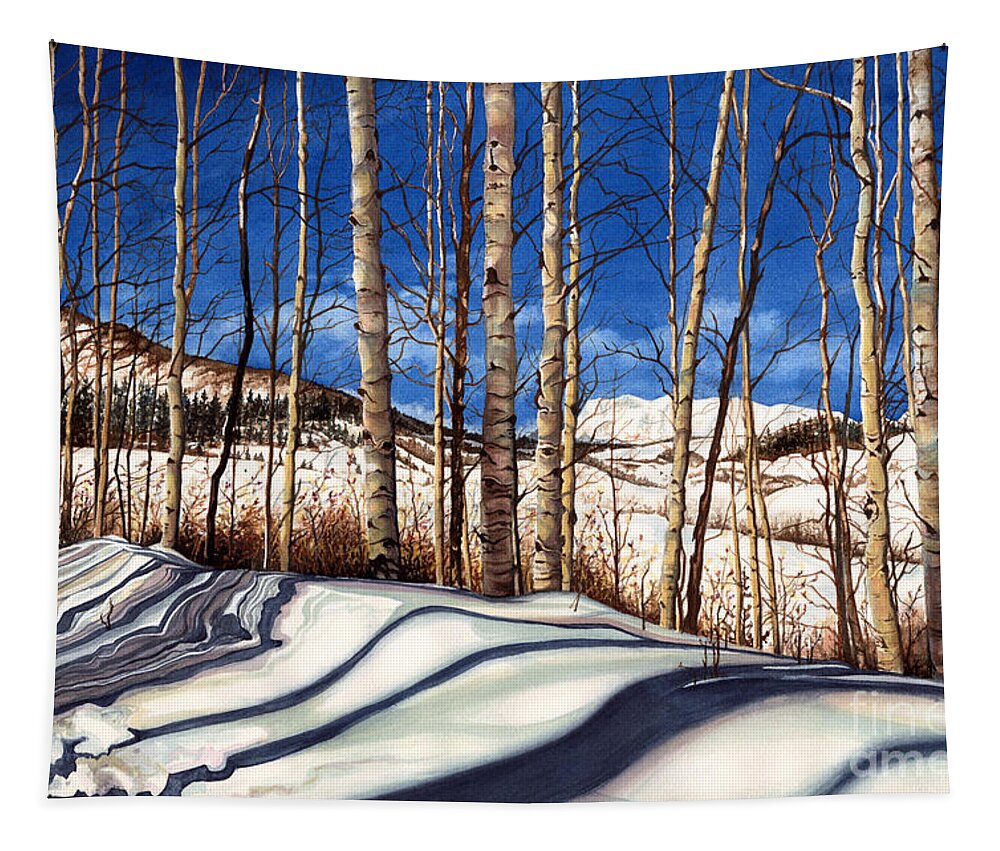 Ski Colorado Tapestry featuring the painting Shadow Dance by Barbara Jewell