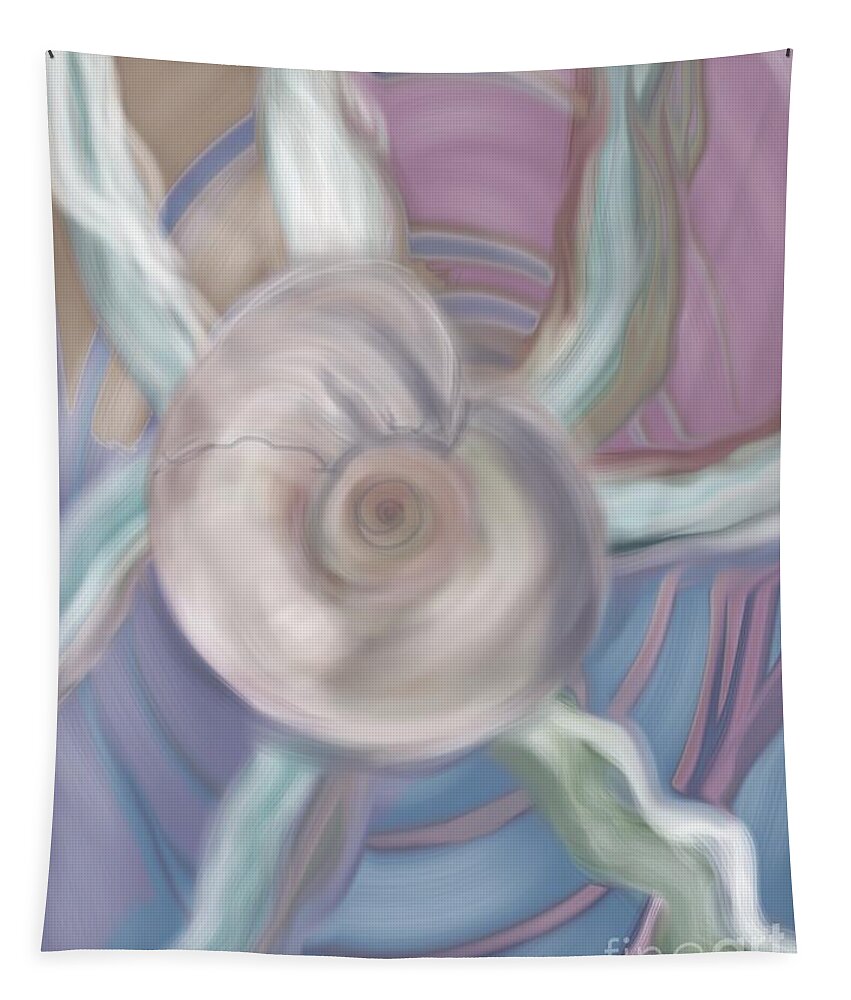 Abstract Tapestry featuring the digital art Shell Act by Christine Fournier