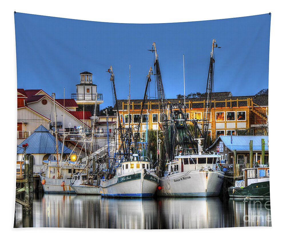 Shem Creek Tapestry featuring the photograph Shem Creek by Dale Powell
