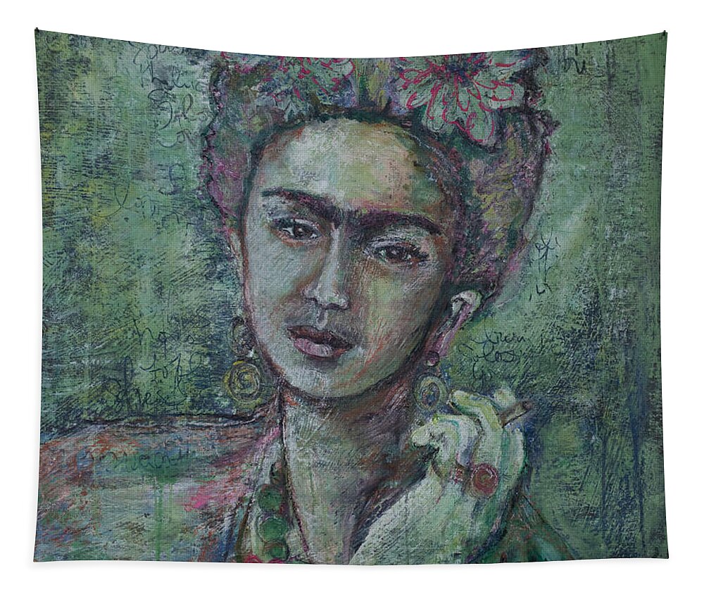 Frida Kahlo Tapestry featuring the painting She's Free to Fly by Laurie Maves ART